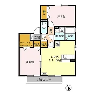 パティオ山ノ下【2階】の間取り