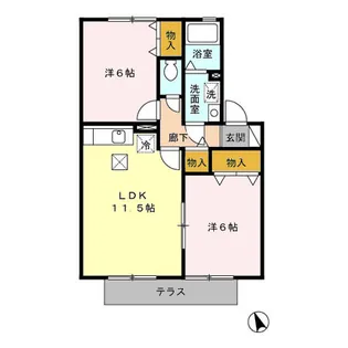 パティオ山ノ下【1階】の間取り