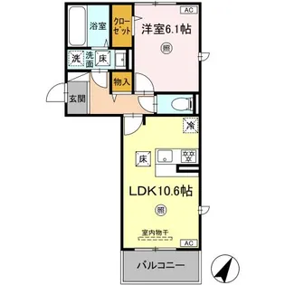 カーサフェリーチェ(清水新地)【1階】の間取り