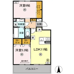 ソレイユハイム【1階】の間取り