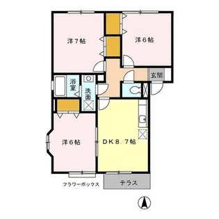 PAYSAZE(ペイサージュ) B棟【101号室】の間取り
