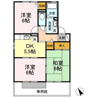 エクセレント柿本 A棟【105号室】の間取り
