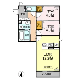 セジュール リ・ブロン【2階】の間取り