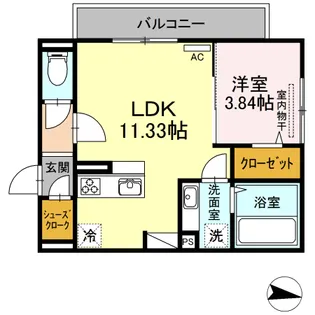 フルールブラン【3階】の間取り