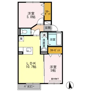 ディールーム清水東町【202号室】の間取り