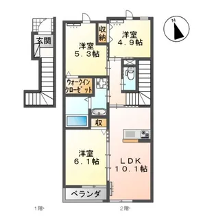 3LDKの間取り画像