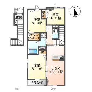 3LDKの間取り画像