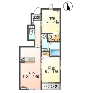 2LDKの間取り画像