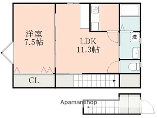 熊本県菊池市泗水町吉富【アパート】の間取り