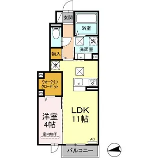 ラルジュガーデン西寺【1階】の間取り