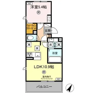 パルフェリーチェ【1階】の間取り