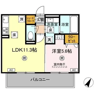 パルフェリーチェ【1階】の間取り