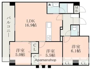 大津331BLD【10階】の間取り