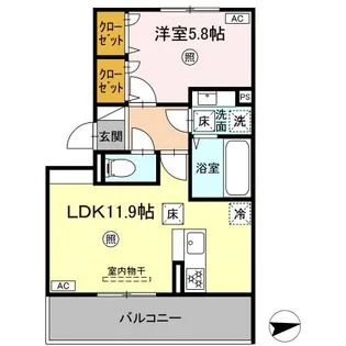 ピースフル【1階】の間取り