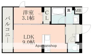 1LDKの間取り画像