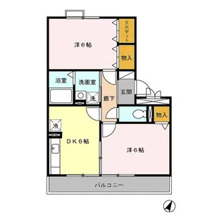 グリュックパラン A棟【302号室】の間取り