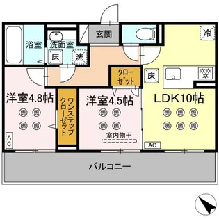 グランフォレ下南部【1階】の間取り