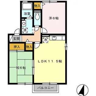 パークサイドヴィラ B棟【2階】の間取り