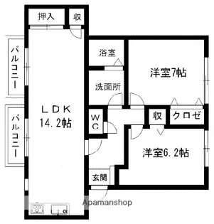 ヴィラ・ノール【2階】の間取り