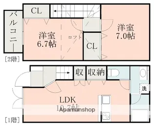 ヨーロピアンシャレー八景水谷【1階】の間取り