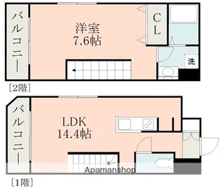 リバージュ県庁通り【4階】の間取り