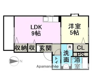 フロラシオン田迎【1階】の間取り
