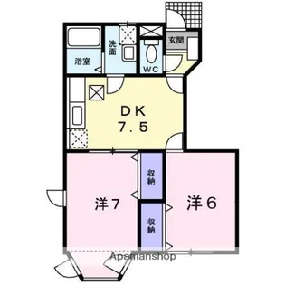 熊本県熊本市東区画図東1丁目【アパート】の間取り