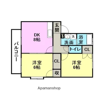 柿ノ木ハイツ【2階】の間取り