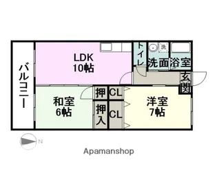 熊本県熊本市南区城南町舞原【アパート】の間取り