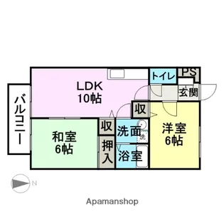 サンガーデン舞原【A202号室】の間取り