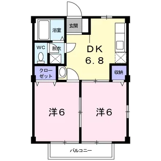 リバーサイド曲野A【2階】の間取り