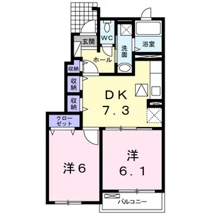 クレールコート 参番館【1階】の間取り