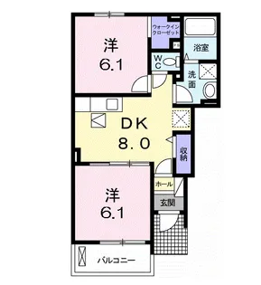 ロータスガーデン B【1階】の間取り