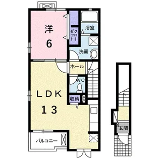 ニュープラスパーハイツC【2階】の間取り
