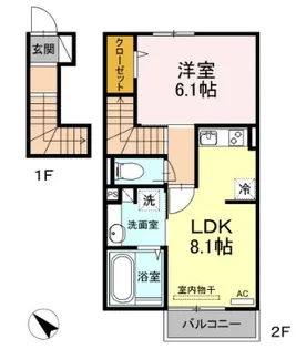 ブランピエール サカエ【2階】の間取り