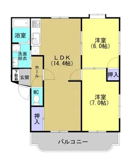 ハーモニー島村【3階】の間取り