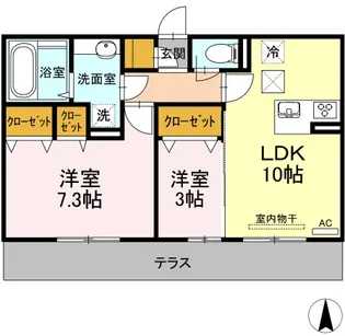 ハピネス江越【1階】の間取り