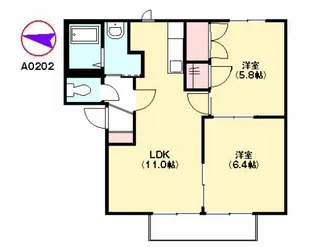 熊本県宇土市新松原町【アパート】の間取り
