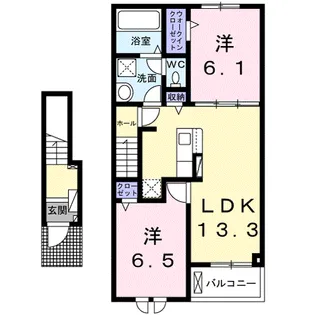 キャッスルウイング御船【2階】の間取り