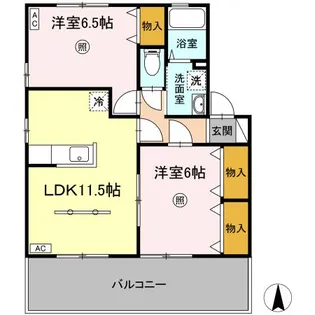 ルミエール上代 A棟【102号室】の間取り