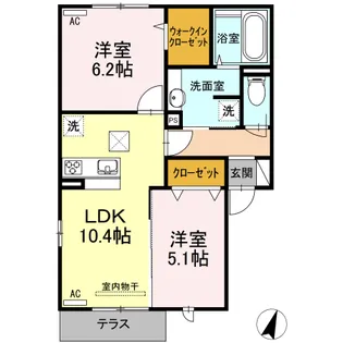 グレイスルポ A棟【1階】の間取り