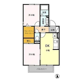 ウィルモアノナカガーデン B棟【1階】の間取り