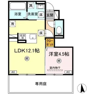 DーROOM MONICA【1階】の間取り