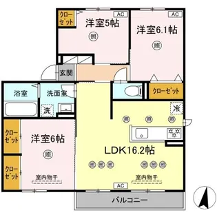 ブルシア【201号室】の間取り