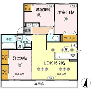 ブルシア【101号室】の間取り