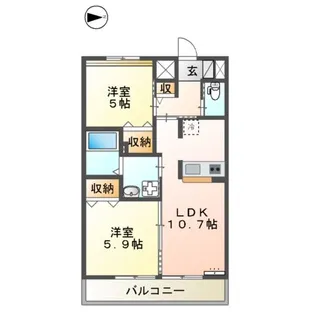 MAISON LUMIERE【105号室】の間取り