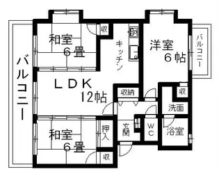 グランディールつつみだ【301号室】の間取り