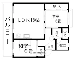 荘林ハイツⅡ【3階】の間取り