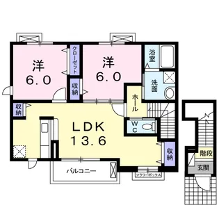 カーサ壱番館【2階】の間取り