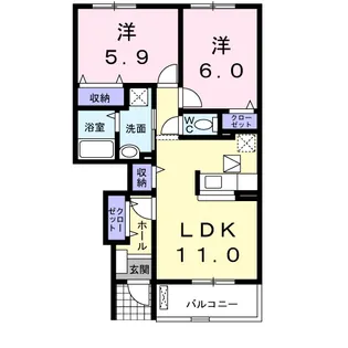 レジデンススクエアD【1階】の間取り